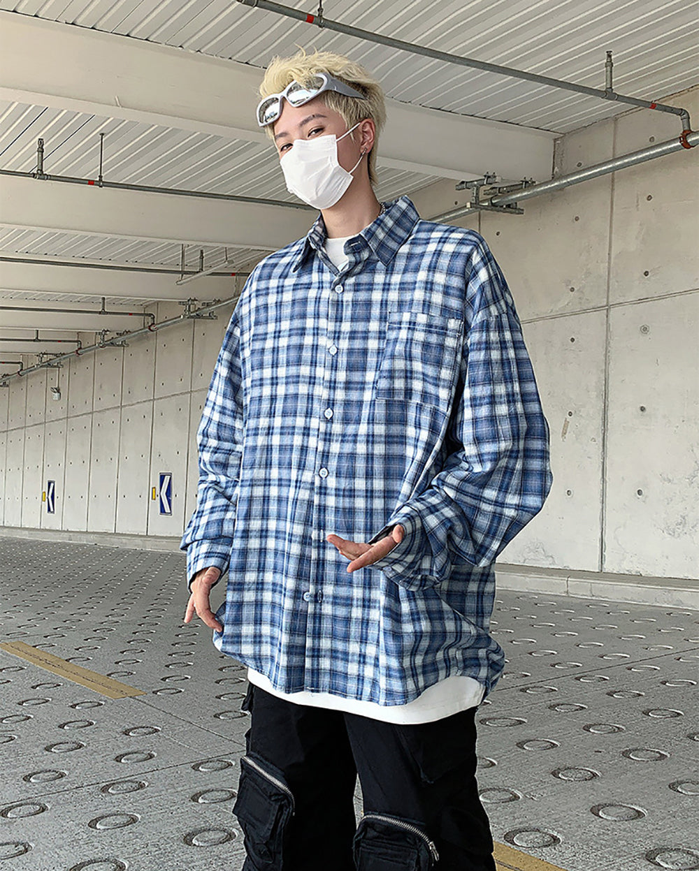 Oversized Gingham Checked Casual Shirt