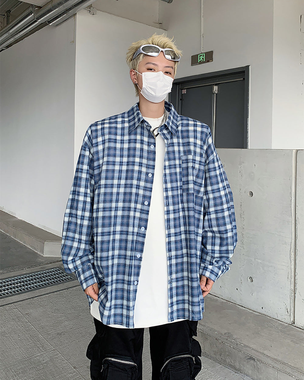 Oversized Gingham Checked Casual Shirt