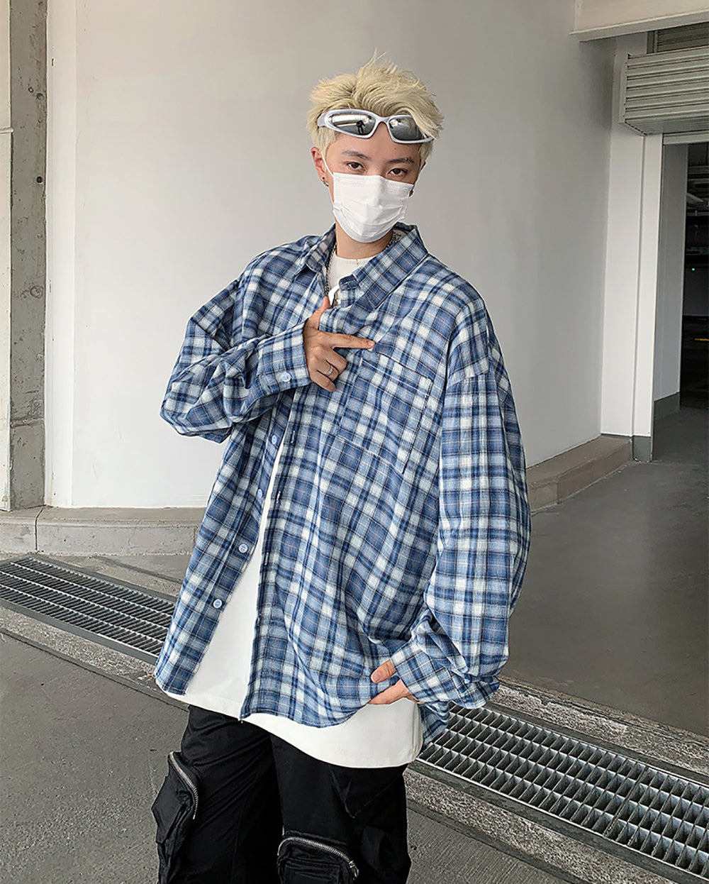 Oversized Gingham Checked Casual Shirt