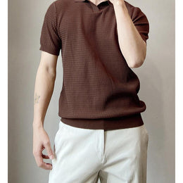 Polo Collar Raw Edge T-shirt