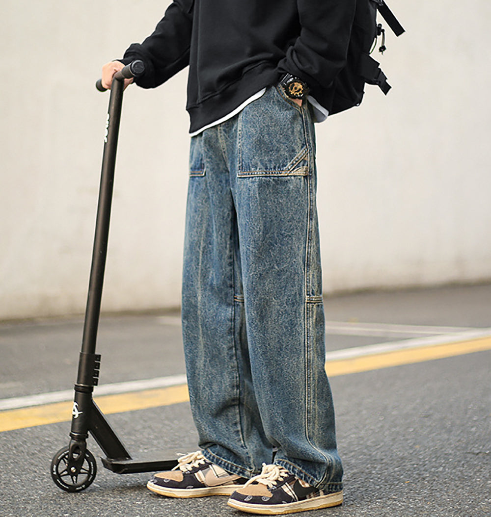 Men Baggy Fit Medium Shade Jeans
