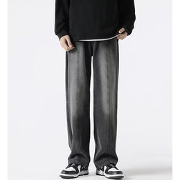 Men Cotton Straight Fit Light Fade Casual Jeans