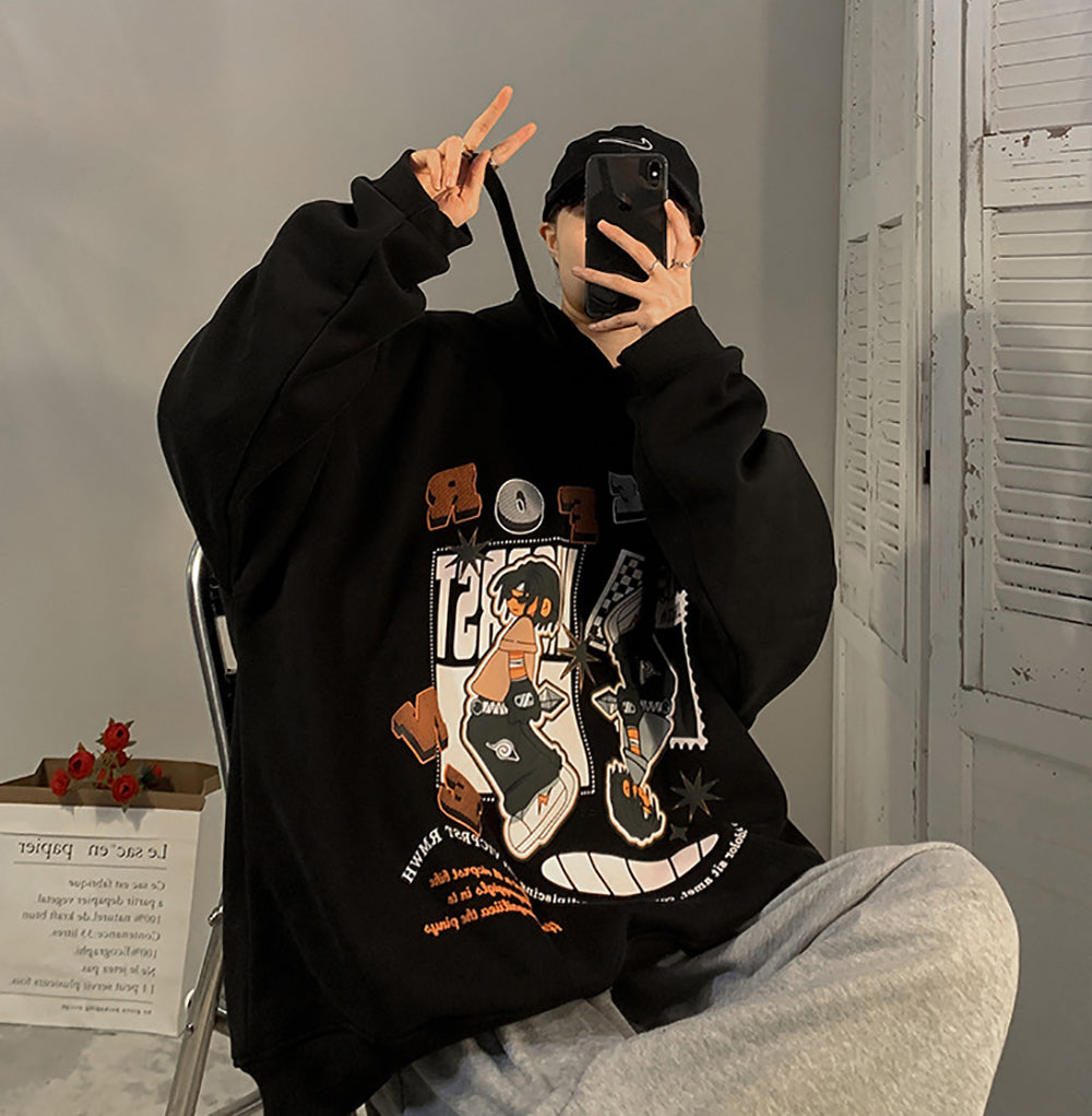 Men Printed Hooded Sweatshirt