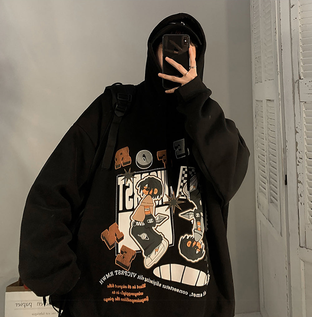 Men Printed Hooded Sweatshirt