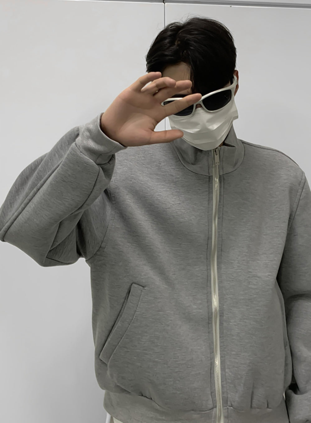 Men Mock Collar Solid Casual Bomber Jacket