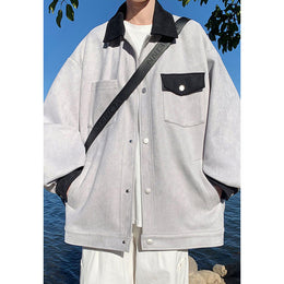 Men Spread Collar Solid Casual Tailored Jacket