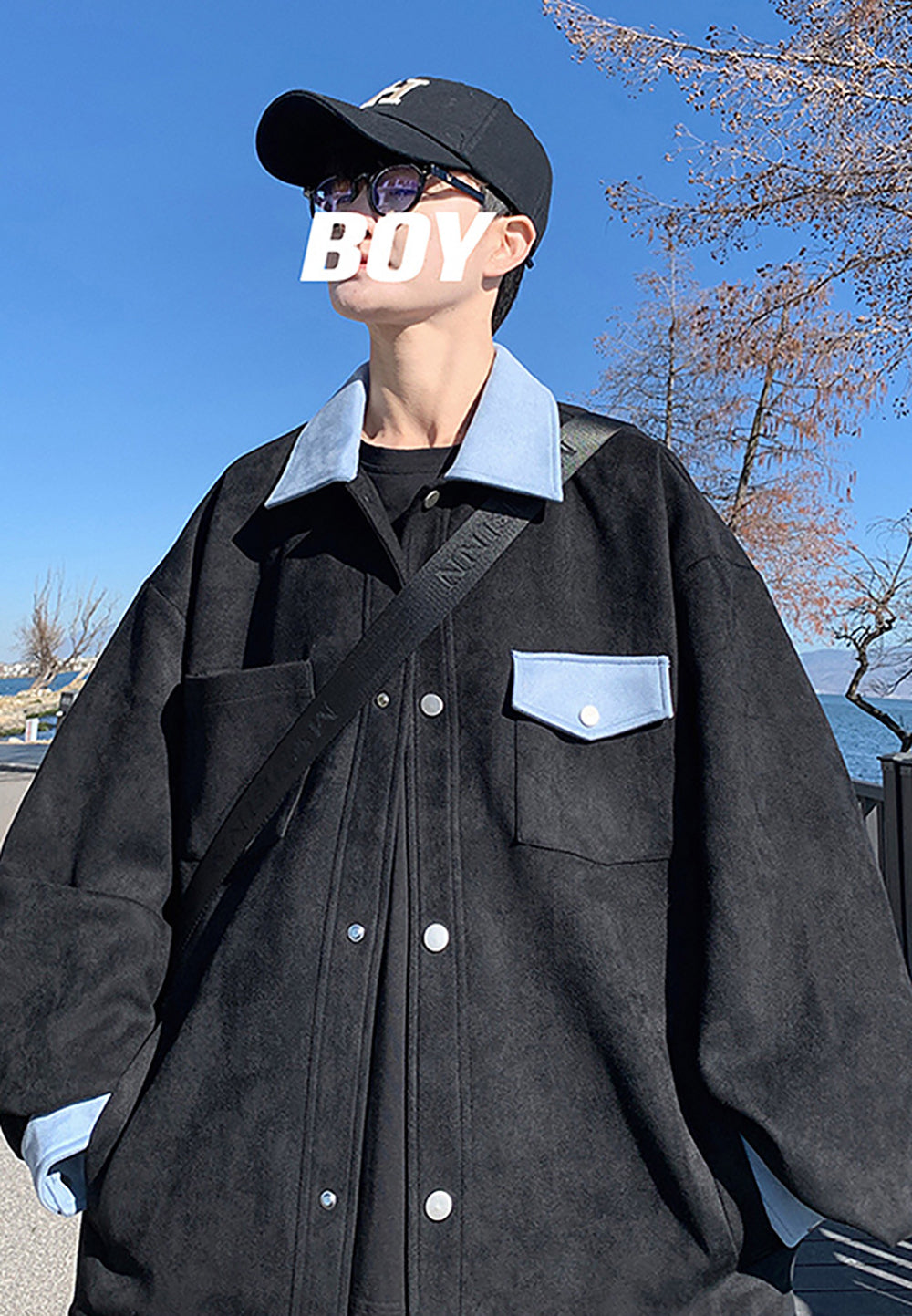 Men Spread Collar Solid Casual Tailored Jacket