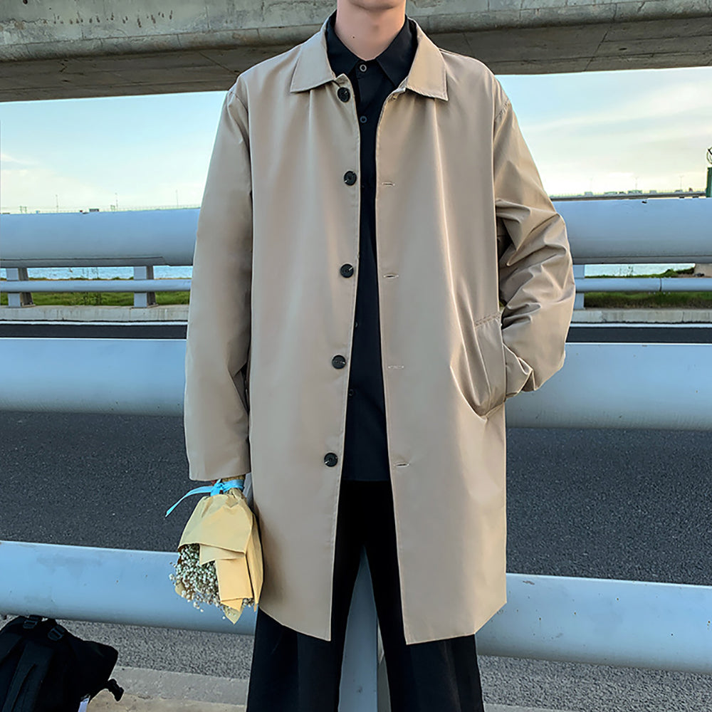 Men Single-Breasted Pea Coat