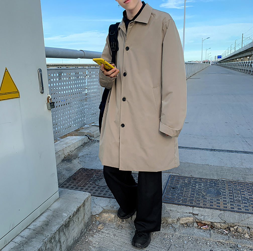 Men Single-Breasted Pea Coat