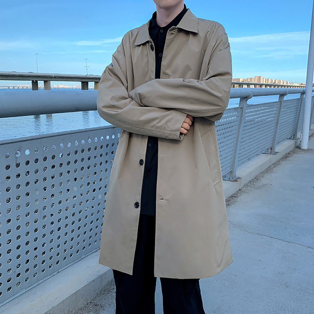 Men Single-Breasted Pea Coat