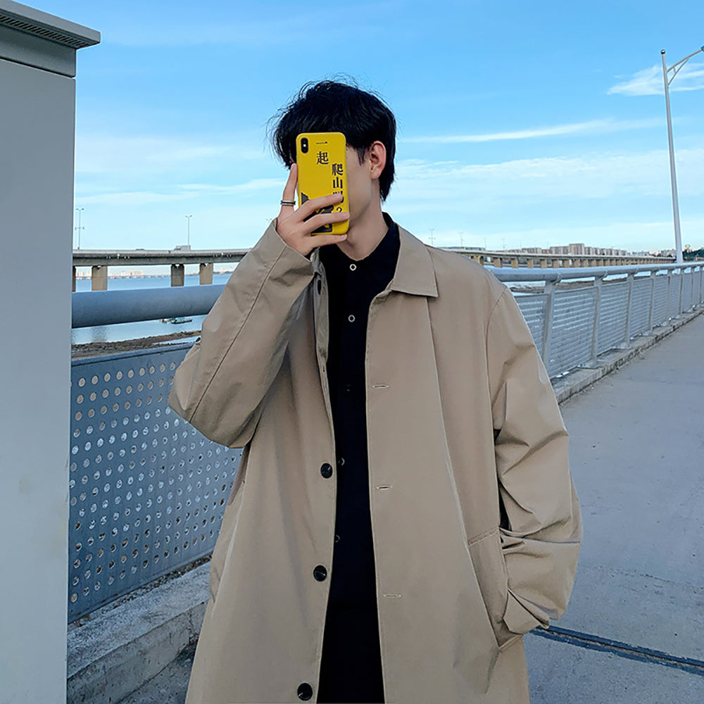 Men Single-Breasted Pea Coat