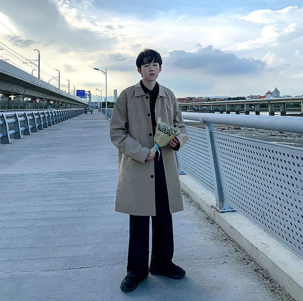 Men Single-Breasted Pea Coat