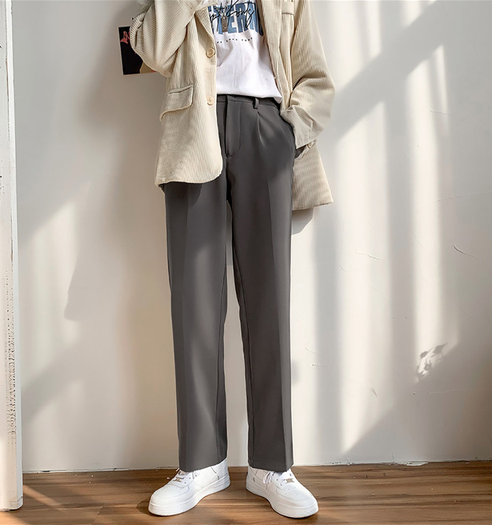 Men Easy Wash Regular Fit Mid-Rise Trousers