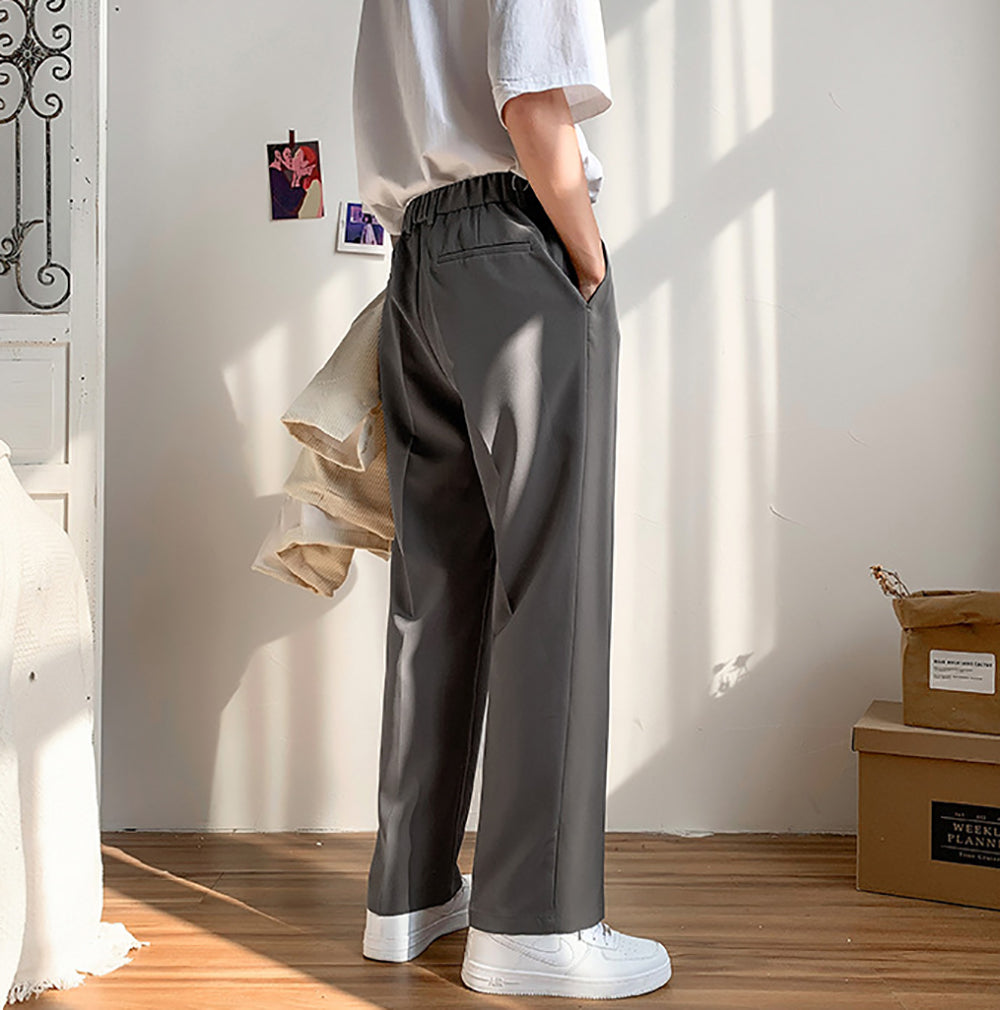 Men Easy Wash Regular Fit Mid-Rise Trousers