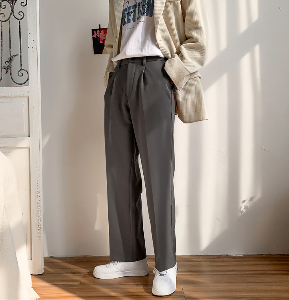 Men Easy Wash Regular Fit Mid-Rise Trousers