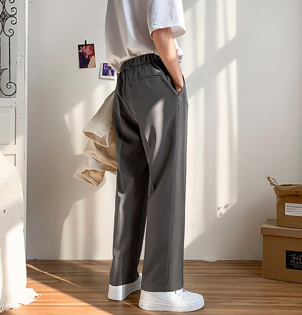 Men Easy Wash Regular Fit Mid-Rise Trousers