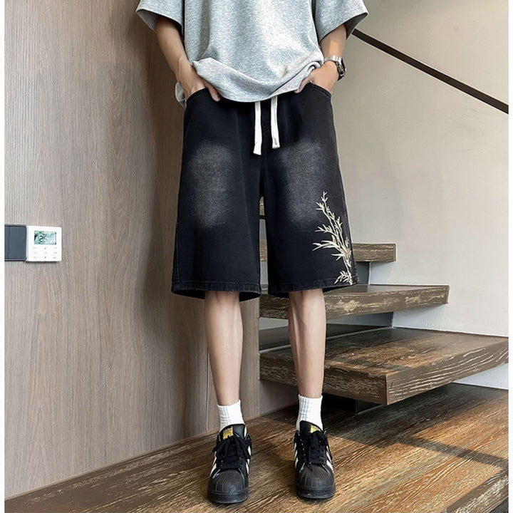 Men Mid-Rise Denim Shorts
