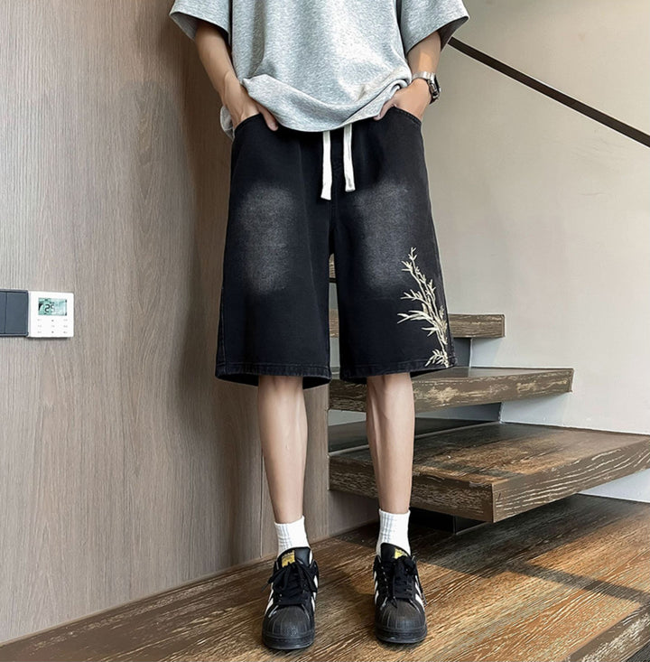 Men Mid-Rise Denim Shorts