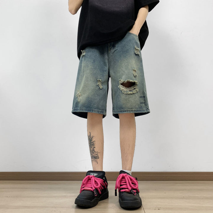 Men Mid-Rise Denim Shorts