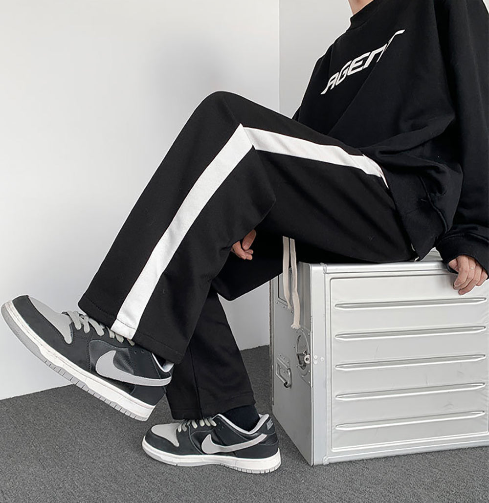 Men Straight Fit Side Striped Joggers