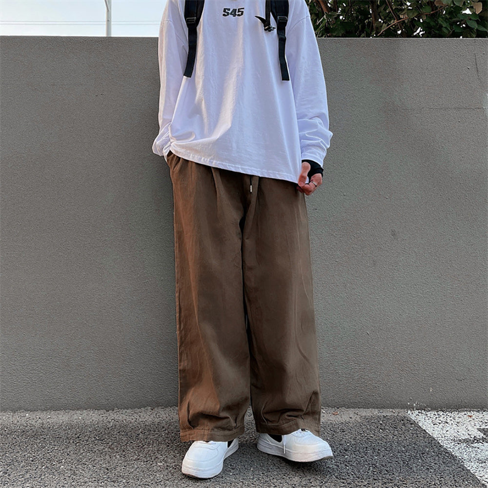 Men Loose Fit Chinos Trousers