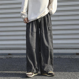 Men Wide Leg Mid-Rise Jeans