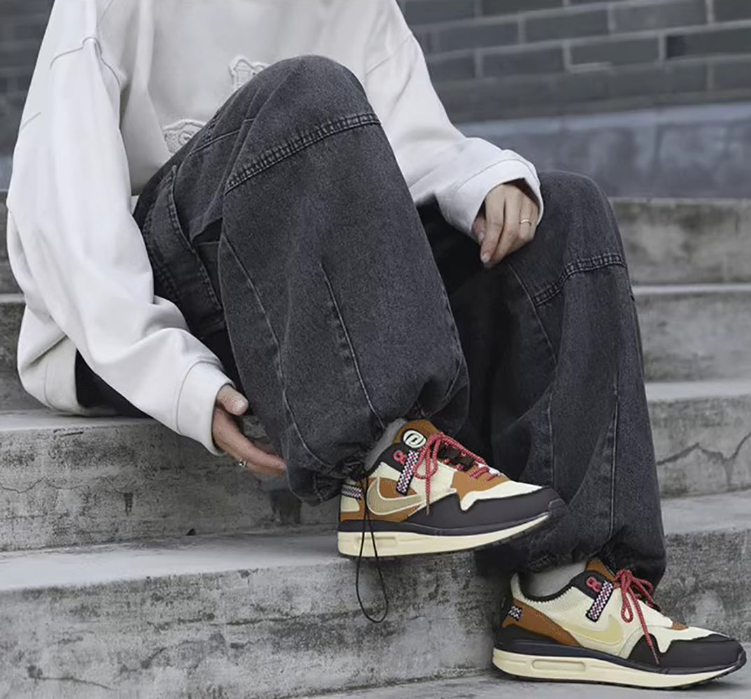 Men Wide Leg Mid-Rise Jeans