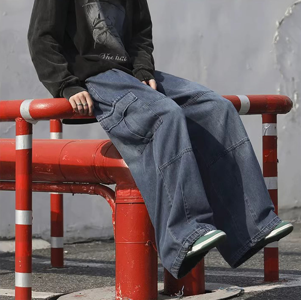 Men Mid-Rise Wide Leg Jeans