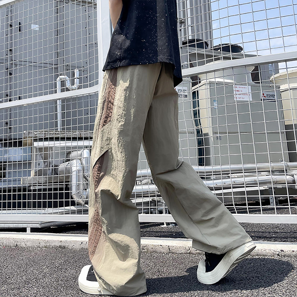 Men Easy Wash Wide Leg Loose Fit Trousers