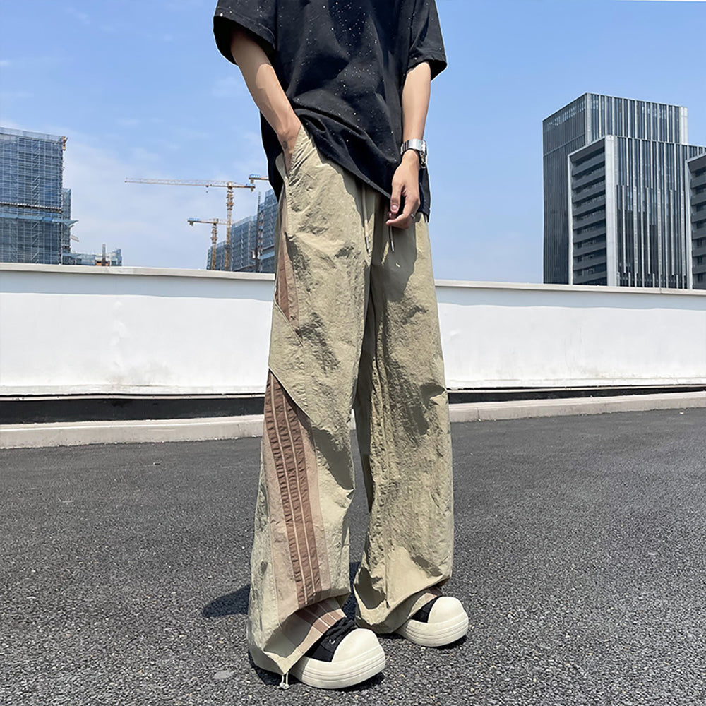 Men Easy Wash Wide Leg Loose Fit Trousers