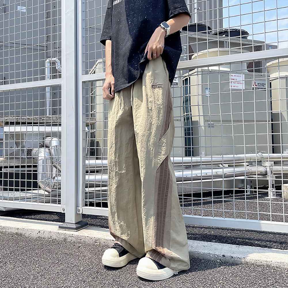 Men Easy Wash Wide Leg Loose Fit Trousers