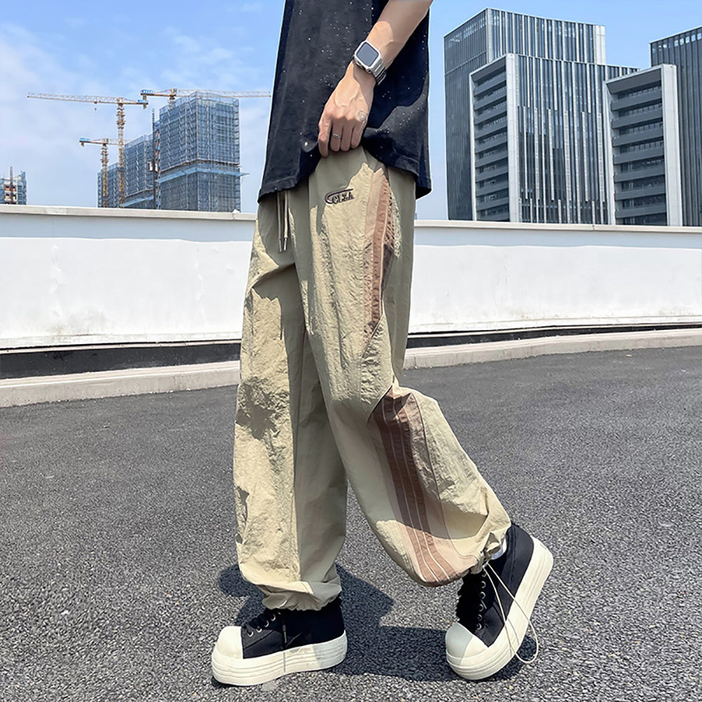 Men Easy Wash Wide Leg Loose Fit Trousers