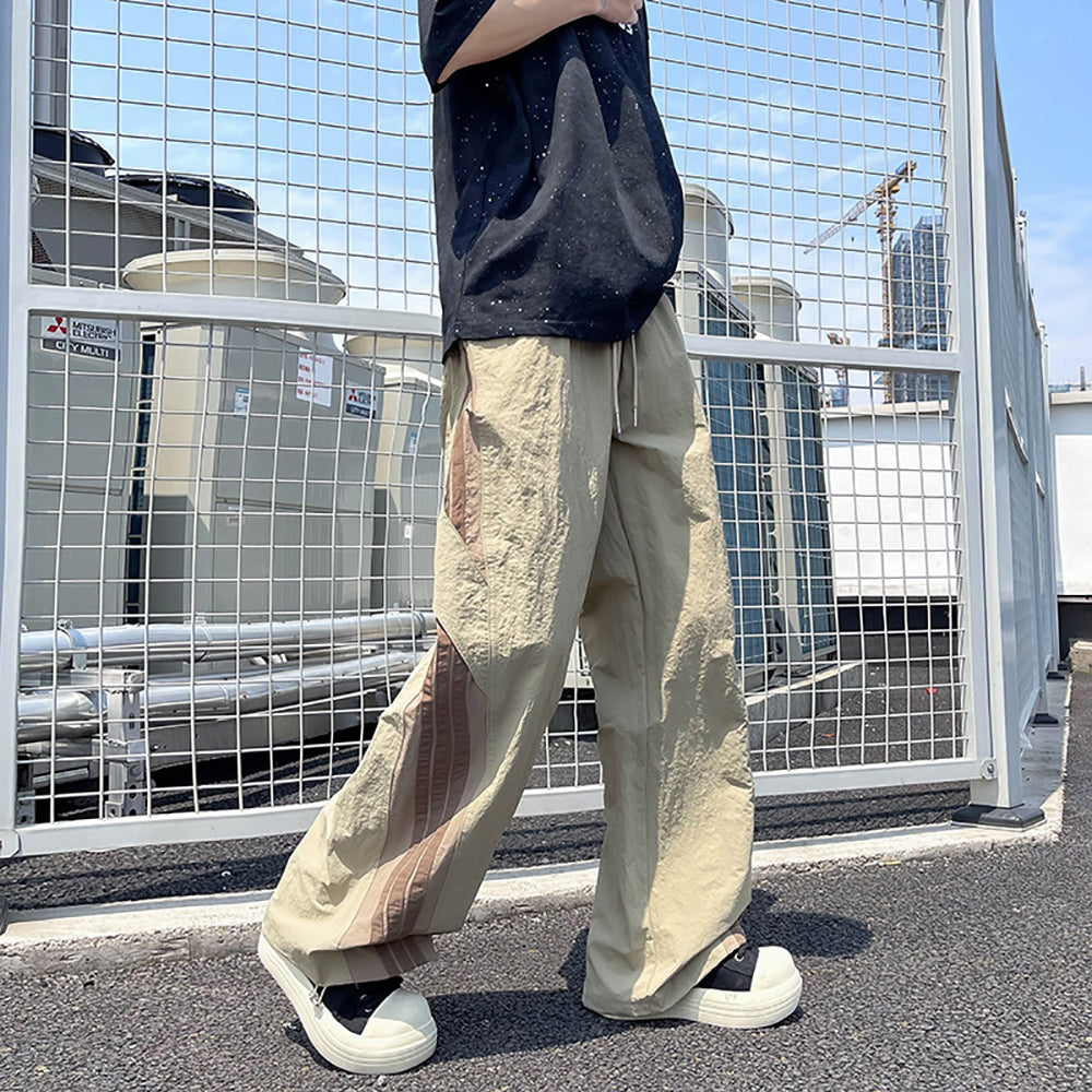 Men Easy Wash Wide Leg Loose Fit Trousers