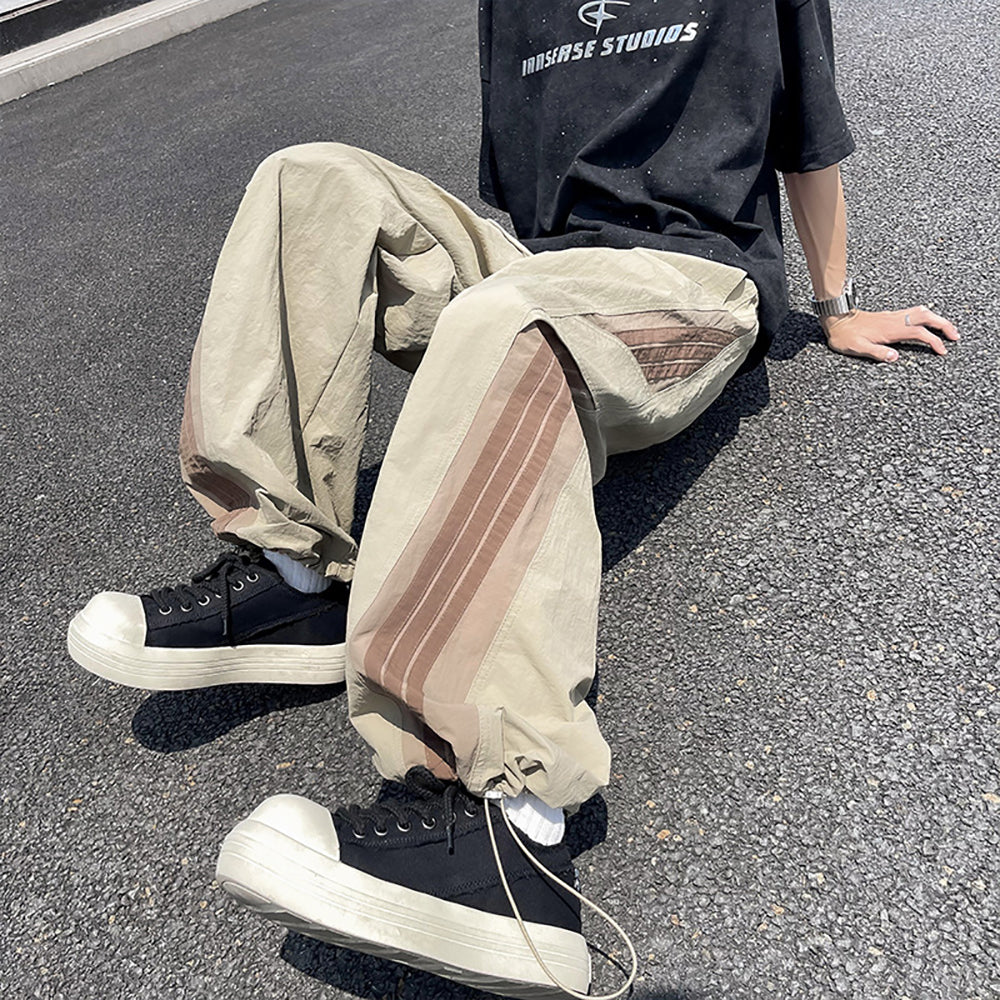 Men Easy Wash Wide Leg Loose Fit Trousers