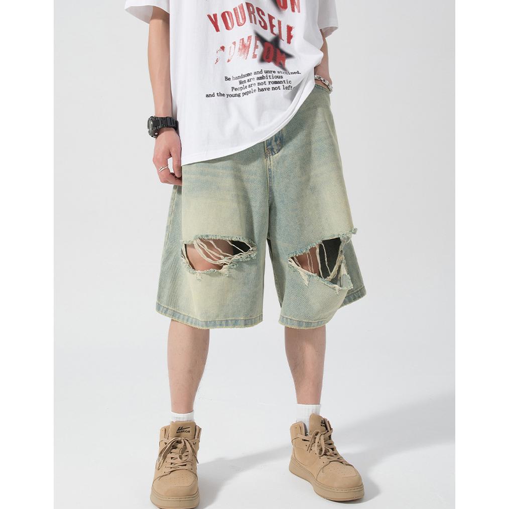 Solid Low-Rise Denim Shorts