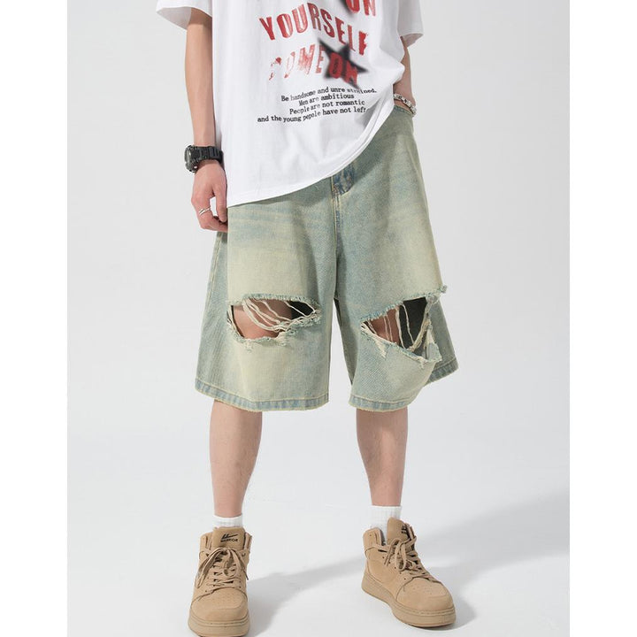 Solid Low-Rise Denim Shorts