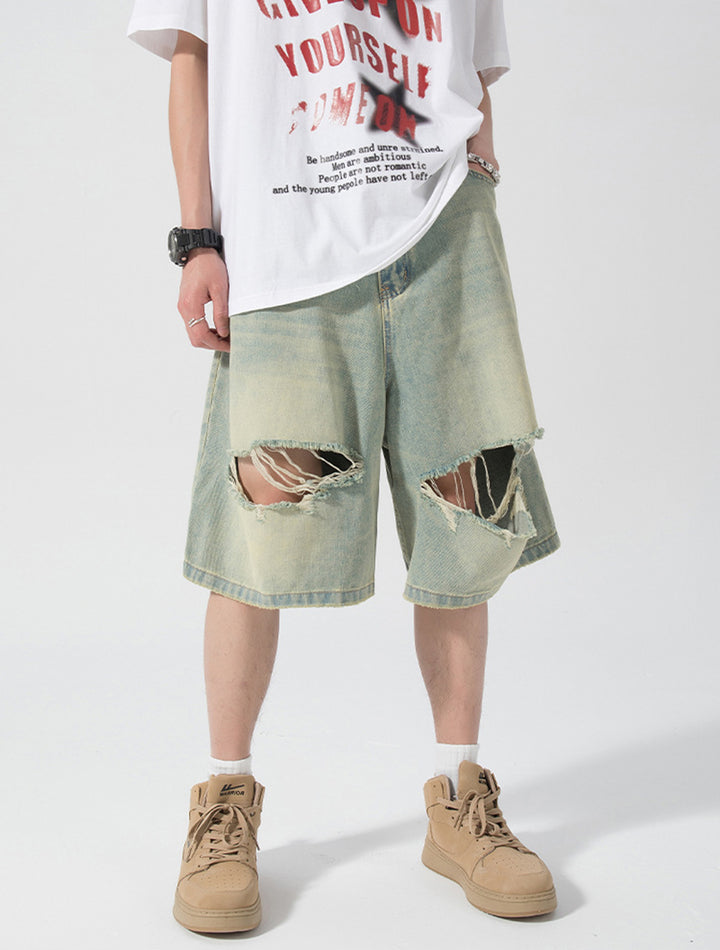 Solid Low-Rise Denim Shorts