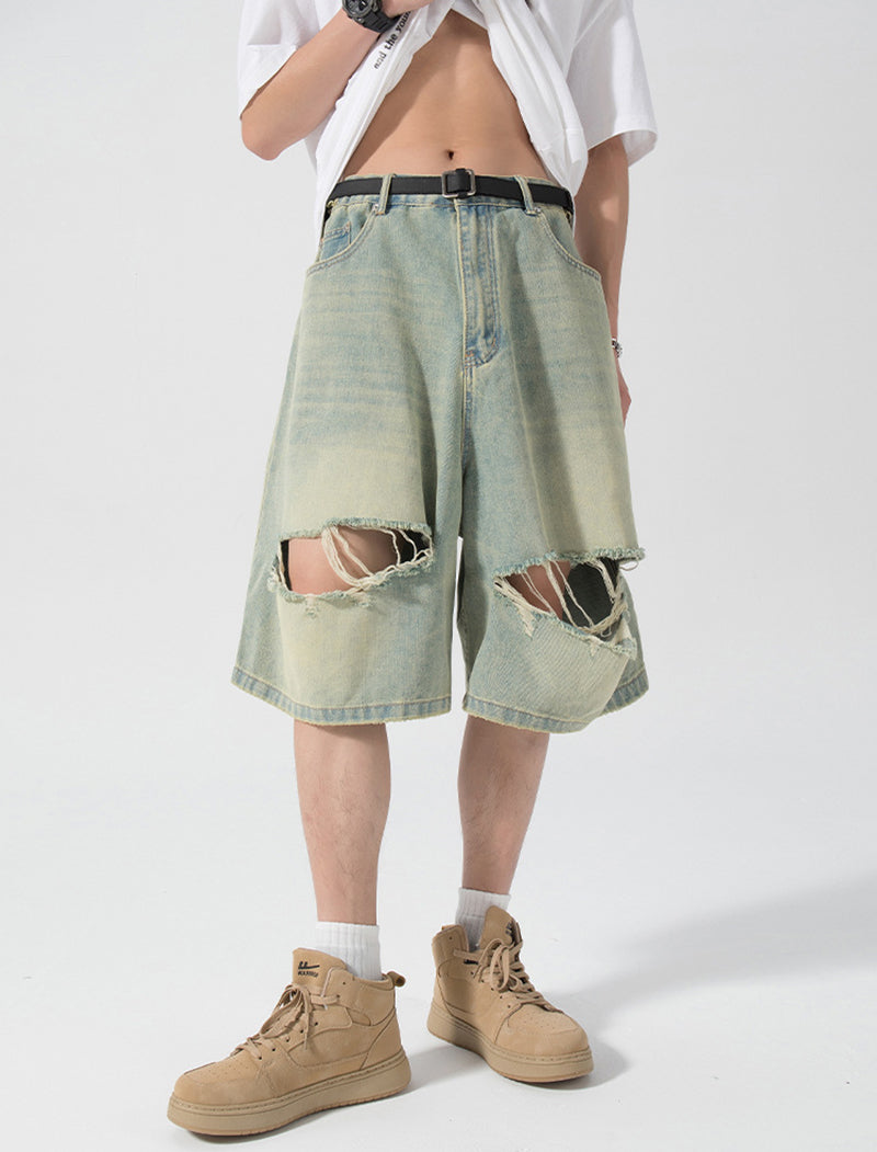 Solid Low-Rise Denim Shorts