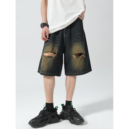 Solid Low-Rise Denim Shorts