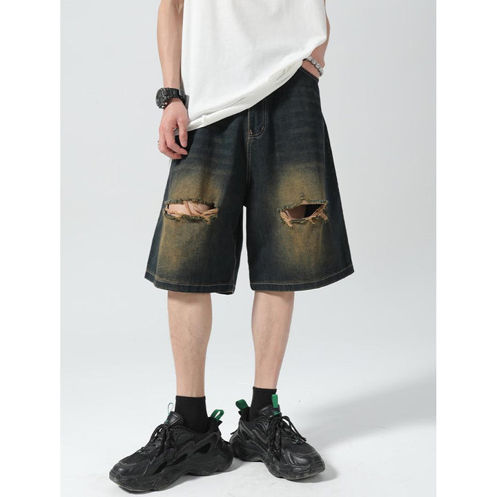 Solid Low-Rise Denim Shorts