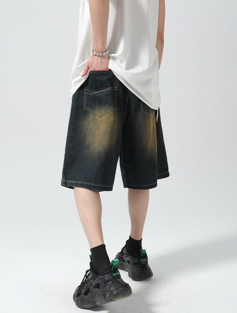 Solid Low-Rise Denim Shorts