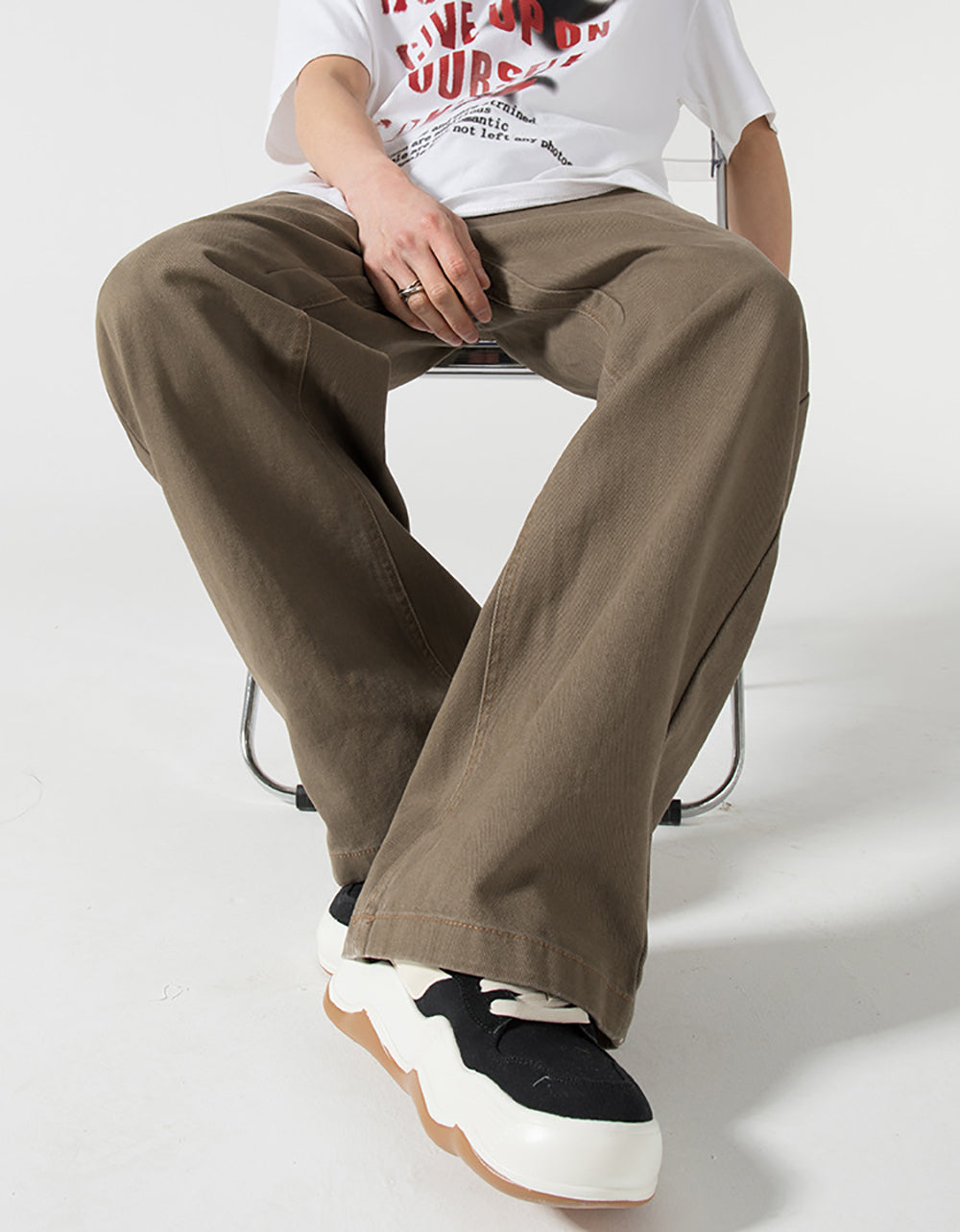 Men Mid-Rise Wide Leg Jeans