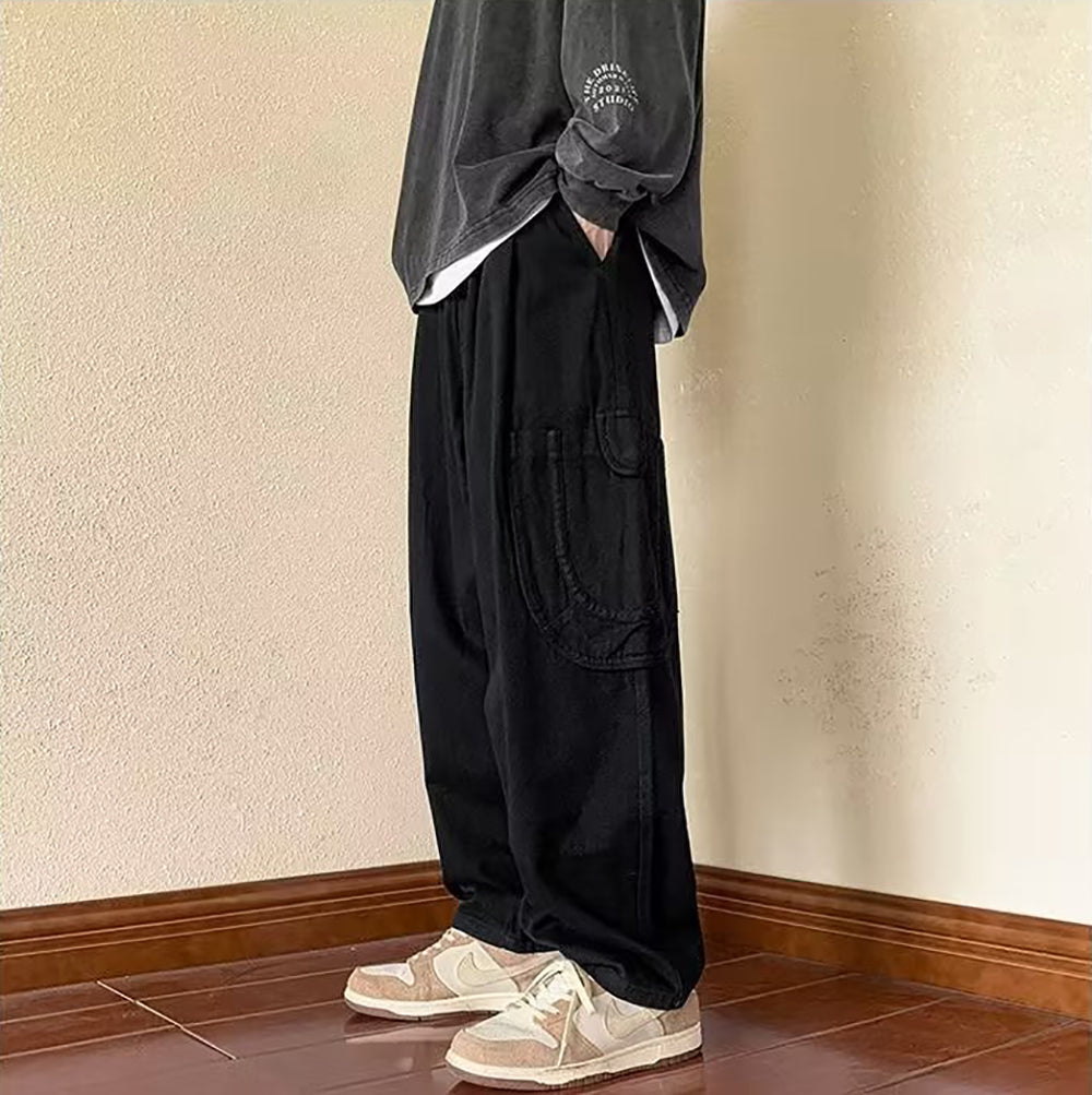Men Loose Fit Easy Wash Mid-Rise Chinos