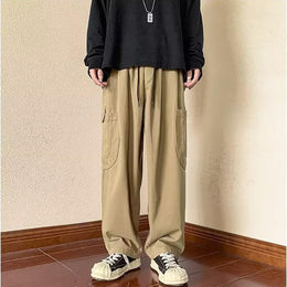 Men Cotton Loose Fit Easy Wash Chinos Trousers