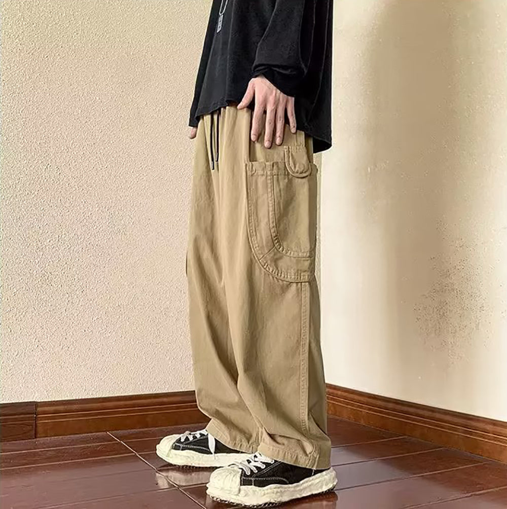 Men Cotton Loose Fit Easy Wash Chinos Trousers