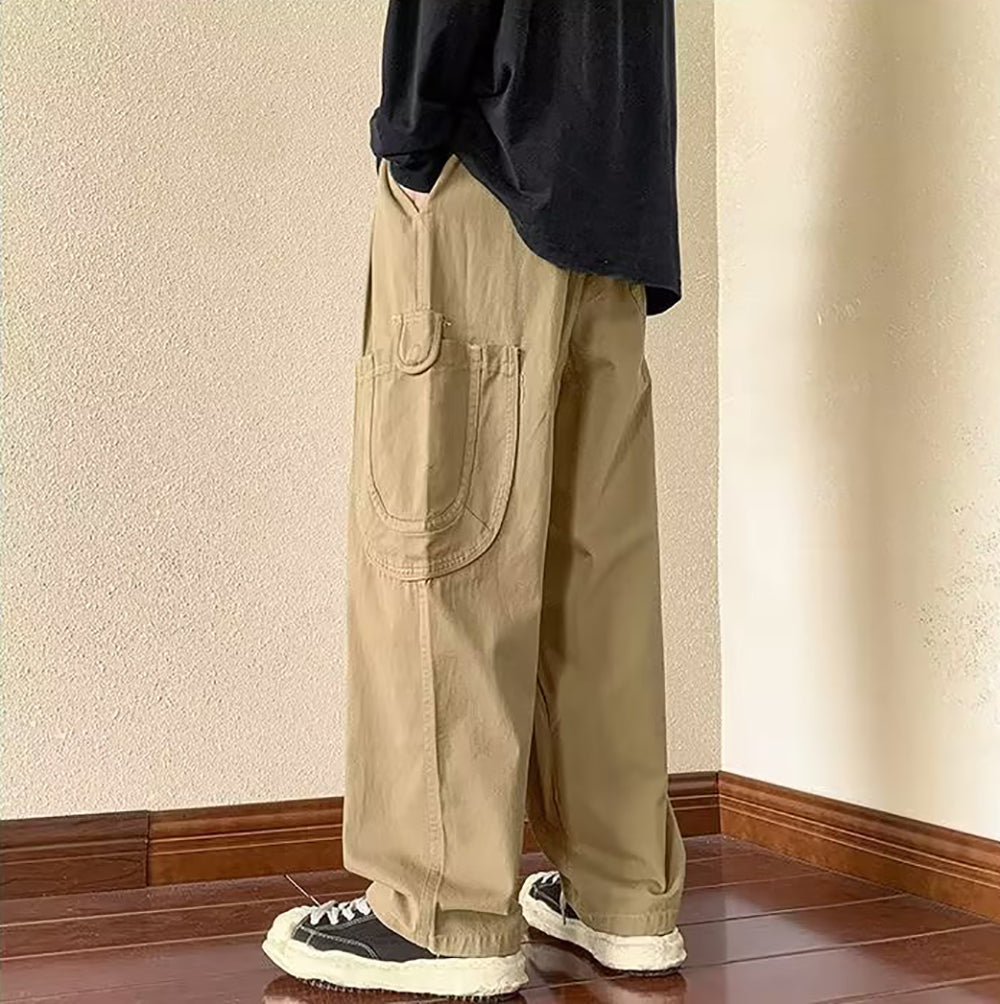 Men Cotton Loose Fit Easy Wash Chinos Trousers