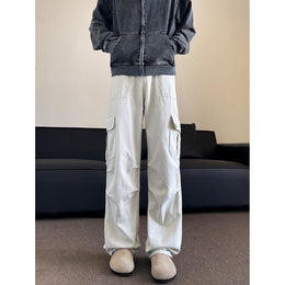 Men Loose Fit Easy Wash Cargo Trousers