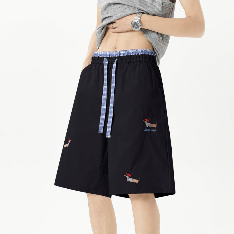 Men Embellished Mid-Rise Shorts