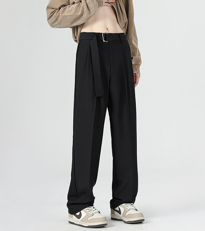 Men Straight Mid-Rise Fit Easy Wash Trousers