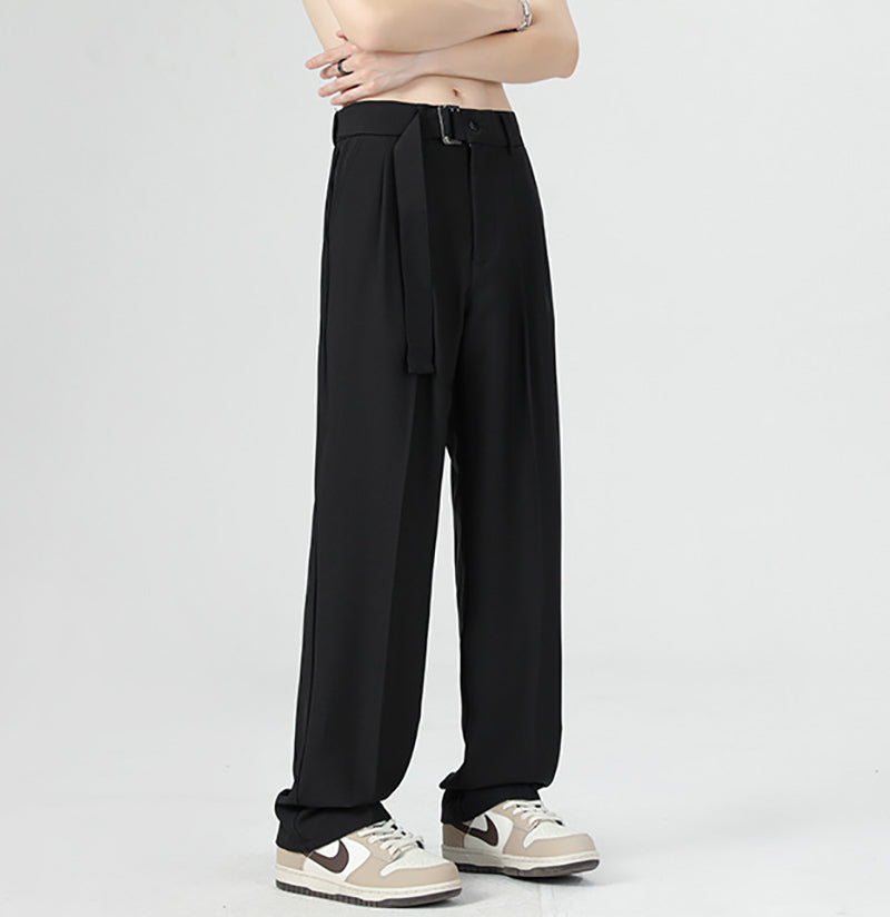 Men Straight Mid-Rise Fit Easy Wash Trousers